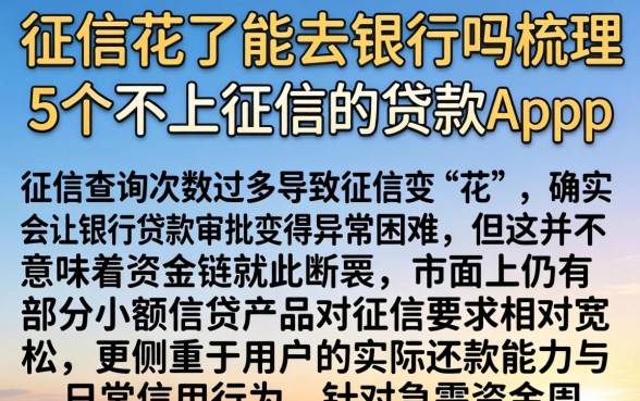 征信花了能去银行吗，梳理5个不上征信的贷款app
