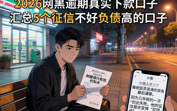 2026网黑逾期真实下款口子，汇总5个征信不好负债高的口子