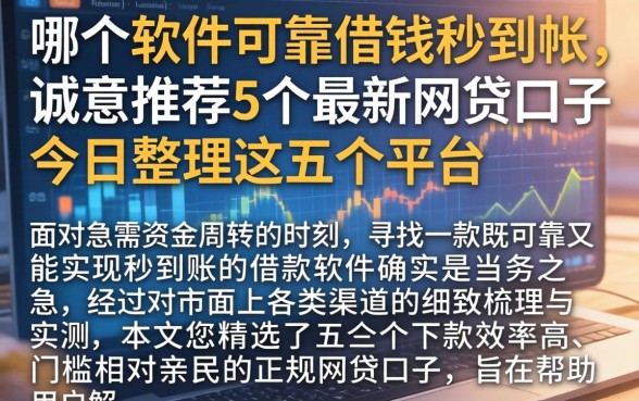 哪个软件可靠借钱秒到帐，诚意推荐5个最新网贷口子今日整理这五个平台