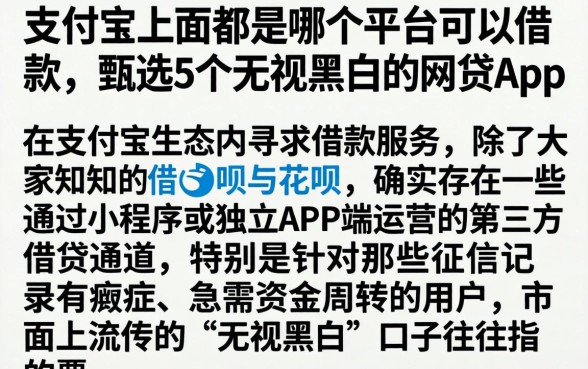 支付宝上面都是哪个平台可以借款，甄选5个无视黑白的网贷app