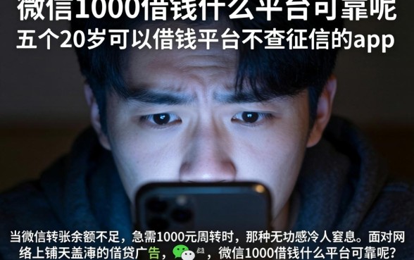 微信1000借钱什么平台可靠呢，细致阐述五个20岁可以借钱平台不查征信的app