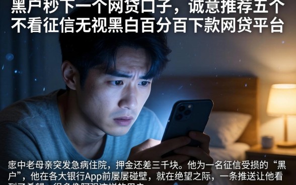 黑户秒下一个网贷口子,诚意推荐五个不看征信无视黑白百分百下款网贷平台