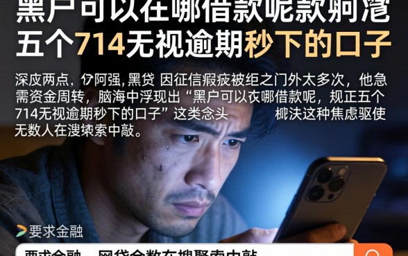 黑户可以在哪借款呢，规整五个714无视逾期秒下的口子