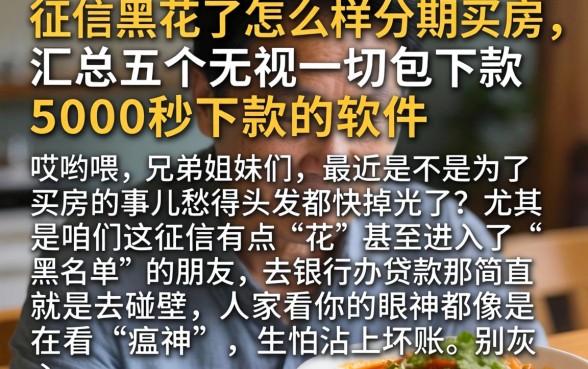 征信黑花了怎么样分期买房，汇总五个无视一切包下款5000秒下款的软件