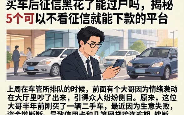 买车后征信黑花了能过户吗，揭秘5个可以不看征信就能下款的平台