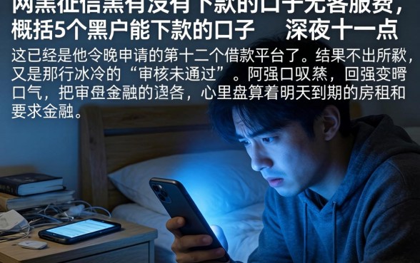 网黑征信黑有没有下款的口子无客服费,概括5个黑户能下款的口子