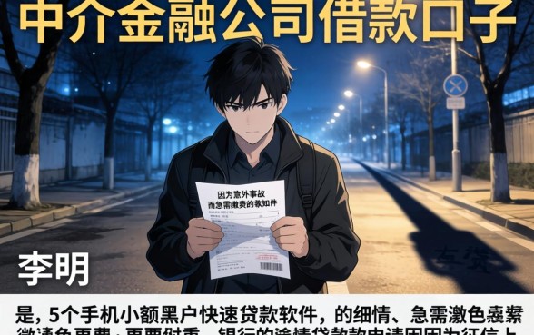 中介金融公司借款口子，细致阐述5个手机小额黑户快速贷款软件