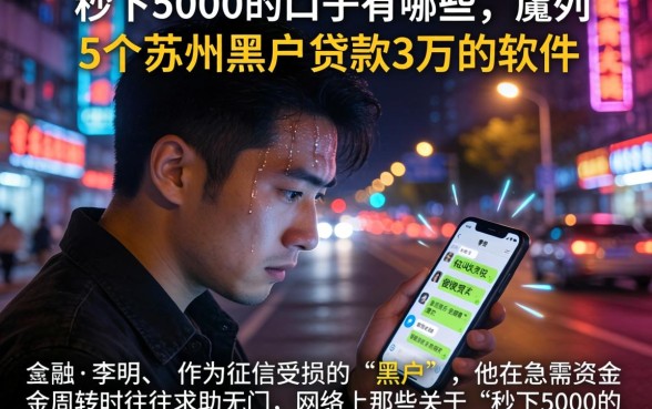 秒下5000的口子有哪些，胪列5个苏州黑户贷款5万的软件