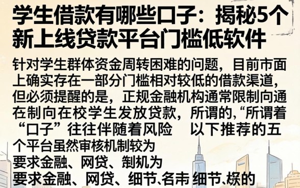 学生借款有哪些口子，揭秘5个新上线贷款平台门槛低软件