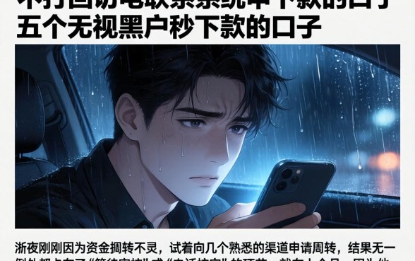 不打回访电联系统申下款的口子，详细阐述五个无视黑户秒下款的口子