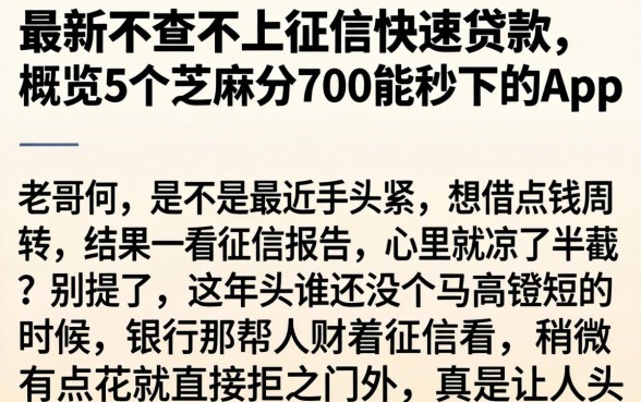 最新不查不上征信快速贷款，概览5个芝麻分700能秒下的app