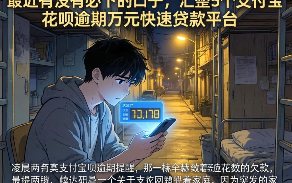 最近有没有必下的口子，汇整5个支付宝花呗逾期万元快速贷款平台