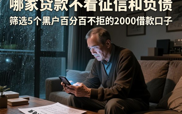 哪家贷款不看征信和负债,筛选5个黑户百分百不拒的2000借款口子