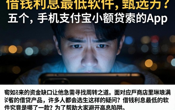 借钱利息最低的软件，甄选五个手机支付宝小额贷款的app