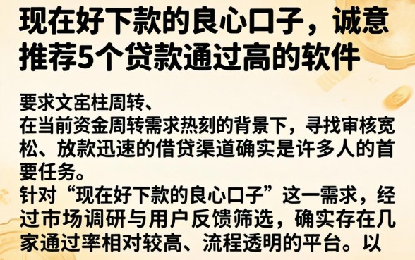 现在好下款的良心口子，诚意推荐5个贷款通过高的软件