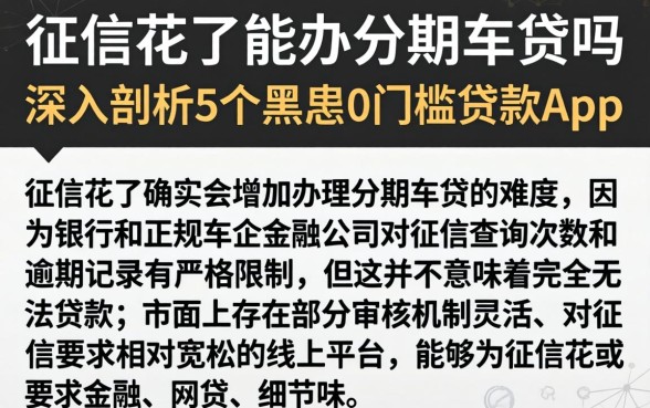 征信花了能办分期车贷吗,深入剖析5个黑户0门槛贷款app