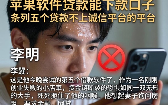 苹果软件贷款能下款的口子，条列五个贷款不上诚信平台的平台