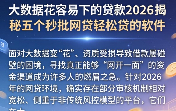 大数据花容易下的贷款2026，揭秘五个秒批网贷轻松贷的软件