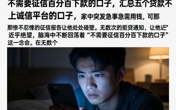 不需要征信百分百下款的口子,汇总五个贷款不上诚信平台的口子