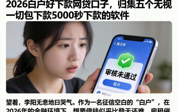 2026白户好下款的网贷口子，归集五个无视一切包下款5000秒下款的软件
