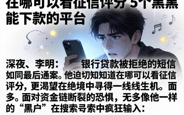 在哪可以看征信评分，详细阐述5个黑户能下款的平台