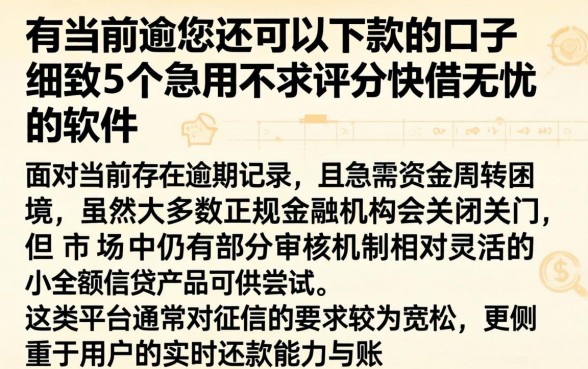 有当前逾期还可以下款的口子，细致阐述5个急用不求评分快借无忧的软件