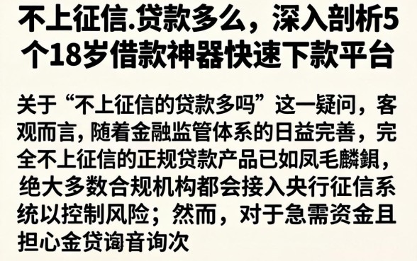 不上征信的贷款多么，深入剖析5个18岁借款神器快速下款平台