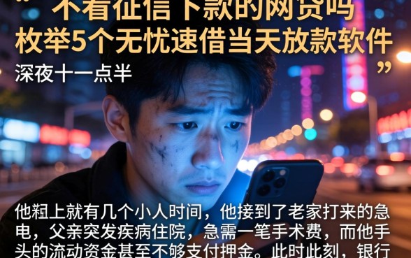 不看征信下款的网贷吗,枚举5个无忧速借当天放款的软件