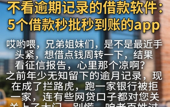 不看逾期记录的借款软件,详细阐述5个借款秒批秒到账的app