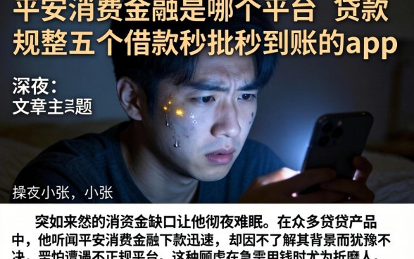 平安消费金融是哪个平台的贷款，规整五个借款秒批秒到账的app