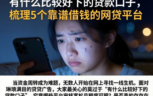 有什么比较好下的贷款口子，梳理5个靠谱借钱的网贷平台