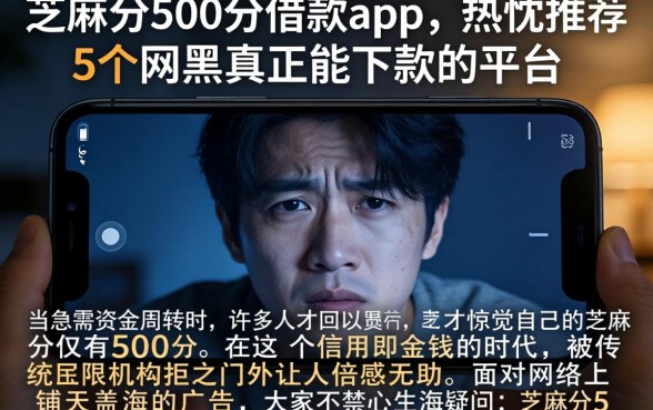 芝麻分500分借款app,热忱推荐5个网黑真正能下款的平台