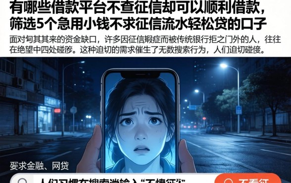 有哪些借款平台不查征信却可以顺利借款，筛选5个急用小钱不求征信流水轻松贷的口子