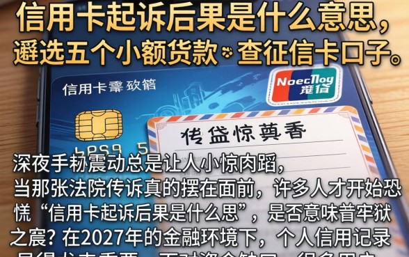 信用卡起诉后果是什么意思，遴选五个小额贷款不查征信的口子