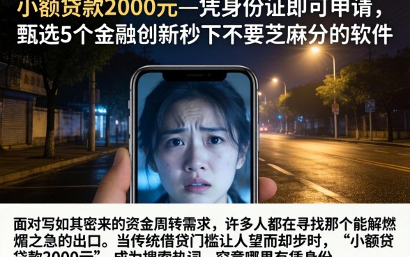 小额贷款2000元—凭身份证即可申请,甄选5个金融创新秒下不要芝麻分的软件