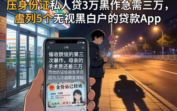 压身份证私人贷3万黑户急需三万，胪列5个无视黑白户的贷款app