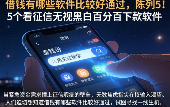 借钱有哪些软件比较好通过，陈列5个不看征信无视黑白百分百下款软件
