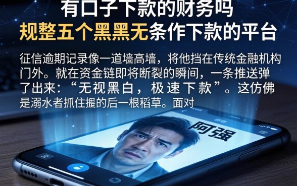 有口子下款的财务吗,规整五个黑户无条件下款的平台