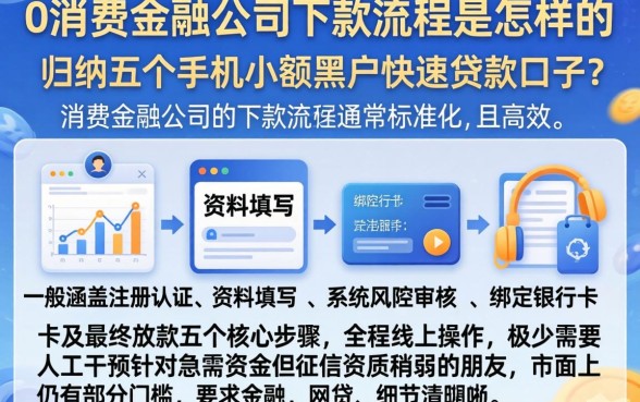 0消费金融公司下款流程是怎样的，归纳五个手机小额黑户快速贷款口子