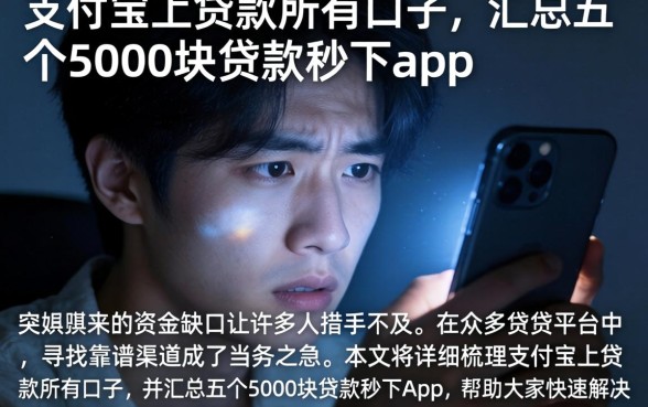 支付宝上贷款所有口子,汇总五个5000块贷款秒下app