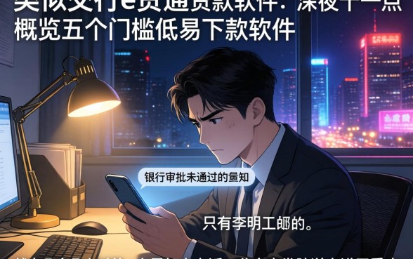 类似交行e贷通的贷款软件，概览五个门槛低易下款软件