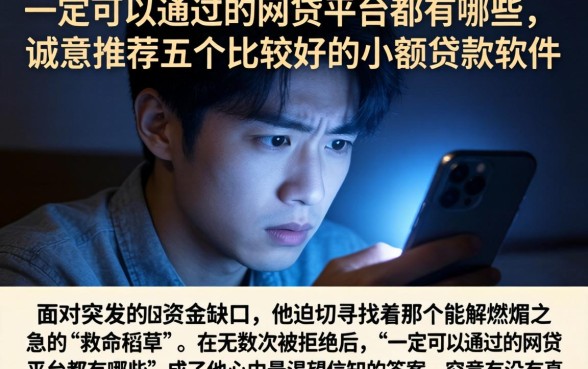 一定可以通过的网贷平台都有哪些，诚意推荐五个比较好的小额贷款软件