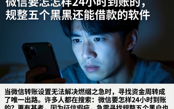 微信要怎样24小时到账的，规整五个黑户也能借款的软件