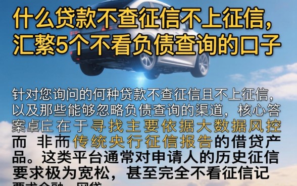 什么贷款不查征信不上征信,汇整5个不看负债查询的口子