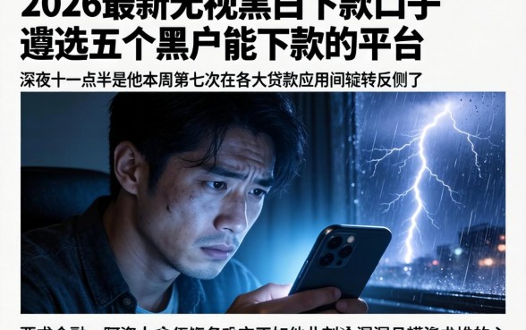 2026最新无视黑白下款口子,遴选五个黑户能下款的平台