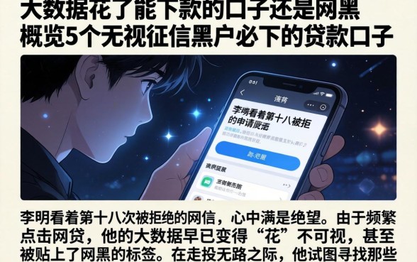 大数据花了能下款的口子还是网黑，概览5个无视征信黑户必下的贷款口子