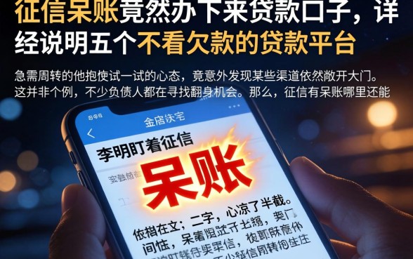 征信呆账竟然办下来贷款口子，详尽说明五个不看欠款的贷款平台