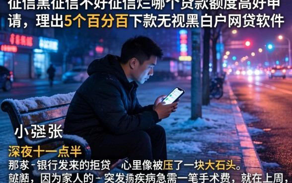征信黑征信不好征信烂哪个贷款额度高好申请,理出5个百分百下款无视黑白户网贷软件