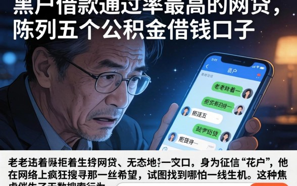 黑户借款通过率最高的网贷，陈列五个公积金借钱口子