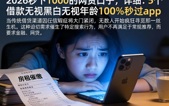 2026秒下1000的网贷口子，详细阐述5个借款无视黑白无视年龄100%秒过app